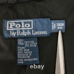 Vintage Polo Ralph Lauren mens jacket down puffer vest 3XB BIG black Zip Snap