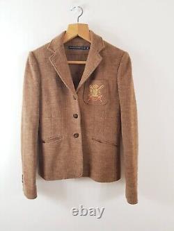 Vintage Polo Ralph Lauren womens Brown Wool Blazer Jacket