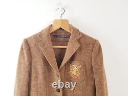 Vintage Polo Ralph Lauren womens Brown Wool Blazer Jacket