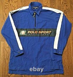 Vintage Polo Sport Jacket Medium Ralph Lauren Pullover Half Zip Cookie Bear