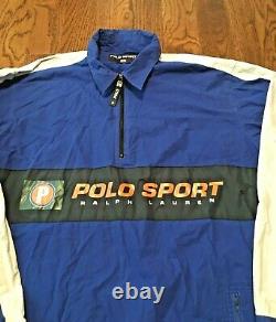 Vintage Polo Sport Jacket Medium Ralph Lauren Pullover Half Zip Cookie Bear