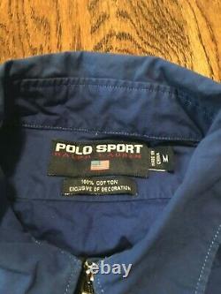 Vintage Polo Sport Jacket Medium Ralph Lauren Pullover Half Zip Cookie Bear