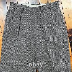 Vintage Polo Sport Ralph Lauren 32x32 80's Herringbone Wool Pants MADE IN USA
