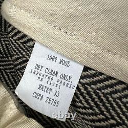 Vintage Polo Sport Ralph Lauren 32x32 80's Herringbone Wool Pants MADE IN USA