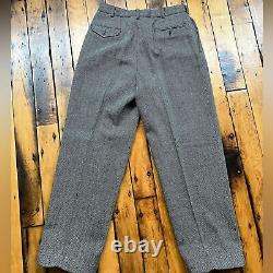 Vintage Polo Sport Ralph Lauren 32x32 80's Herringbone Wool Pants MADE IN USA