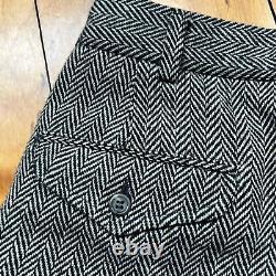 Vintage Polo Sport Ralph Lauren 32x32 80's Herringbone Wool Pants MADE IN USA