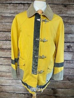 Vintage Polo Sport Ralph Lauren Fireman Jacket Size L Yellow Suede Detail