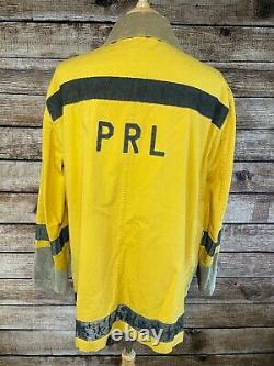 Vintage Polo Sport Ralph Lauren Fireman Jacket Size L Yellow Suede Detail