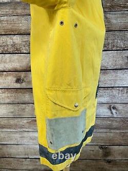 Vintage Polo Sport Ralph Lauren Fireman Jacket Size L Yellow Suede Detail