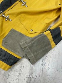 Vintage Polo Sport Ralph Lauren Fireman Jacket Size L Yellow Suede Detail