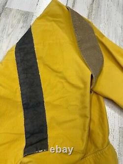 Vintage Polo Sport Ralph Lauren Fireman Jacket Size L Yellow Suede Detail