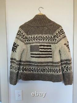 Vintage Polo Sport Ralph Lauren Front Button Cowichan Brown Wool Sweater