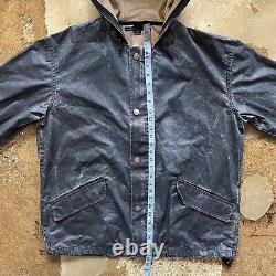 Vintage Polo Sport Ralph Lauren Jacket Mens Large Waxed Cotton 90s Anorak Hoodie
