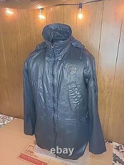 Vintage Polo Sport Ralph Lauren Jacket Mens Medium Waxed Cotton Hooded Jacket