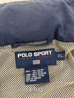 Vintage Polo Sport Ralph Lauren Light Jacket Size XL Blue Orange Mountain Cookie
