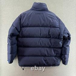 Vintage Polo Sport Ralph Lauren Mens Jacket Blue Medium Down Puffer Canvas Hood