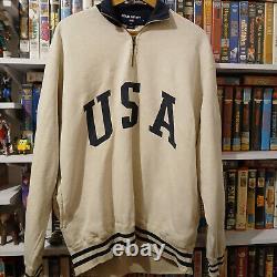 Vintage Polo Sport Ralph Lauren Stadium Usa Qtr Zip Jacket- Size L 1990s 90s