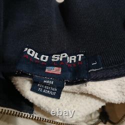 Vintage Polo Sport Ralph Lauren Stadium Usa Qtr Zip Jacket- Size L 1990s 90s