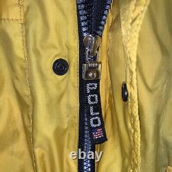 Vintage Polo Sport Ralph Lauren Utility Yellow Jacket Double Zipper Sz XL