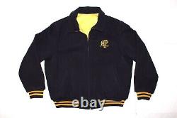 Vintage Polo Sport Ralph Lauren Varsity P Wing Reversible Jacket Navy Sz L Rare