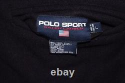 Vintage Polo Sport Ralph Lauren Varsity P Wing Reversible Jacket Navy Sz L Rare