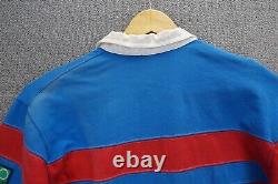 Vintage Polo Sport Rugby Shirt Ralph Lauren Red and Blue Preppy Size Large