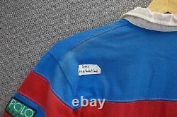 Vintage Polo Sport Rugby Shirt Ralph Lauren Red and Blue Preppy Size Large