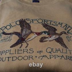 Vintage Polo Sportsman Ralph Lauren Yellow Cotton Sweater Size L Duck Hunter