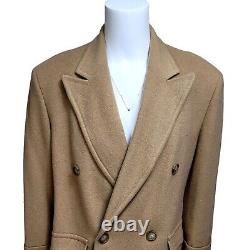 Vintage Polo University Club Ralph Lauren 40S Camel Hair Overcoat Dbl Breasted