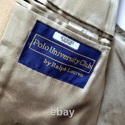 Vintage Polo University Club Ralph Lauren 40S Camel Hair Overcoat Dbl Breasted