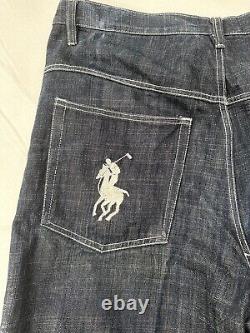 Vintage Polo by Ralph Lauren Baggy Embroidered Denim Jeans Size 38 CB2