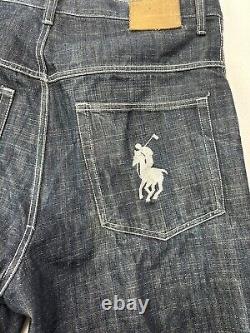 Vintage Polo by Ralph Lauren Baggy Embroidered Denim Jeans Size 38 CB2