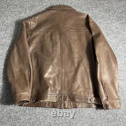 Vintage Polo by Ralph Lauren Brown Leather Bomber Jacket Mens XL