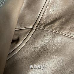 Vintage Polo by Ralph Lauren Brown Leather Bomber Jacket Mens XL