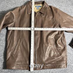 Vintage Polo by Ralph Lauren Brown Leather Bomber Jacket Mens XL