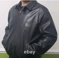 Vintage Polo by Ralph Lauren Lambskin Leather Jacket Black Men's Size XL