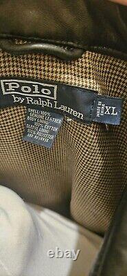 Vintage Polo by Ralph Lauren Lambskin Leather Jacket Black Men's Size XL