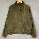 Vintage Rare Polo Ralph Lauren Leather Suede Bomber Jacket Xl Flannel Lined Pony