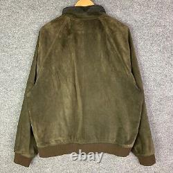 Vintage RARE Polo Ralph Lauren Leather Suede Bomber Jacket XL Flannel Lined pony