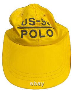 Vintage RARE Polo Ralph Lauren Original POLO US-93 Hat Sz. Med yellowithnavy READ