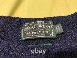 Vintage RL89 Ralph Lauren Polo Country House Farm Patchwork Hand Knit Sweater