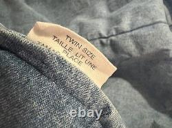 Vintage Ralph Lauren Denim Quilt Jean Chambray Twin Size Comforter Polo Blanket
