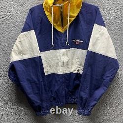 Vintage Ralph Lauren Jacket Mens Medium Blue White Colorblock 90s Polo Sport