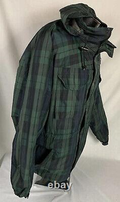Vintage Ralph Lauren Jacket Polo Sport Tartan Plaid Full Zip Hood Mens Large 90s