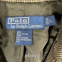 Vintage Ralph Lauren Mens Jacket Large Brown Corduroy Blazer Sport Coat Polo RL