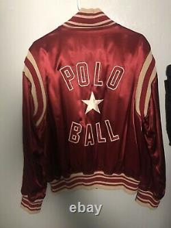 Vintage Ralph Lauren Polo Ball Satin Jacket L EUC RRL Pwing Bear 00s Made In Usa