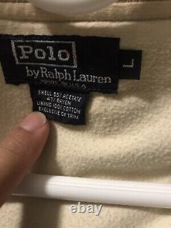 Vintage Ralph Lauren Polo Ball Satin Jacket L EUC RRL Pwing Bear 00s Made In Usa