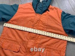 Vintage Ralph Lauren Polo Country Puffer Down Jacket Coat Sz XL Orange Flaws