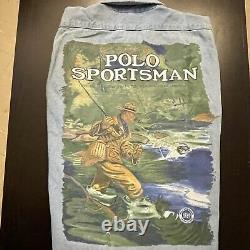 Vintage Ralph Lauren Polo Country Sportsman Shirt OG Size L Stadium Bear Cookie