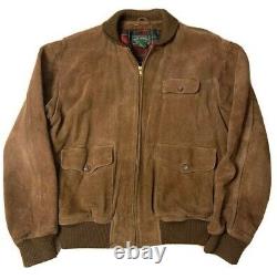 Vintage Ralph Lauren Polo Country Suede Leather Bomber Jacket Sz L MSRP $2200